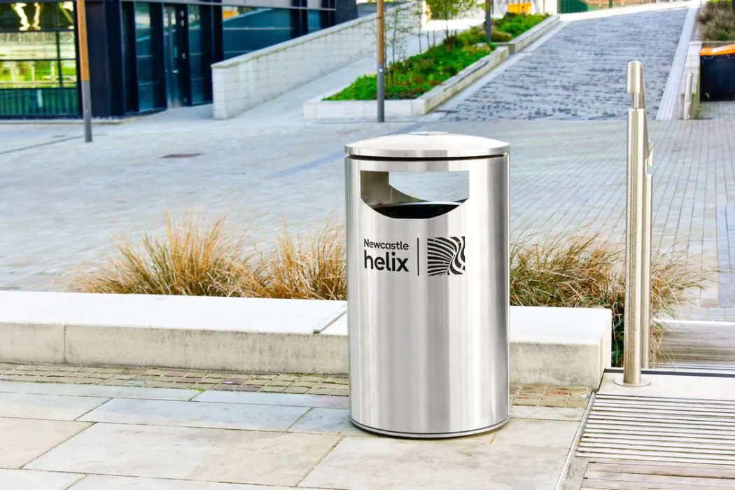 Custom Stainless Steel Litter Bins for Newcastle Helix
