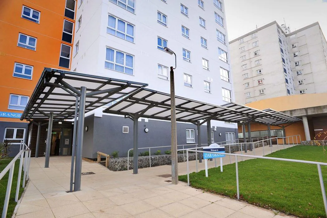 Aquinas Cantilever Covered Walkway, Oak Grange - Broxap