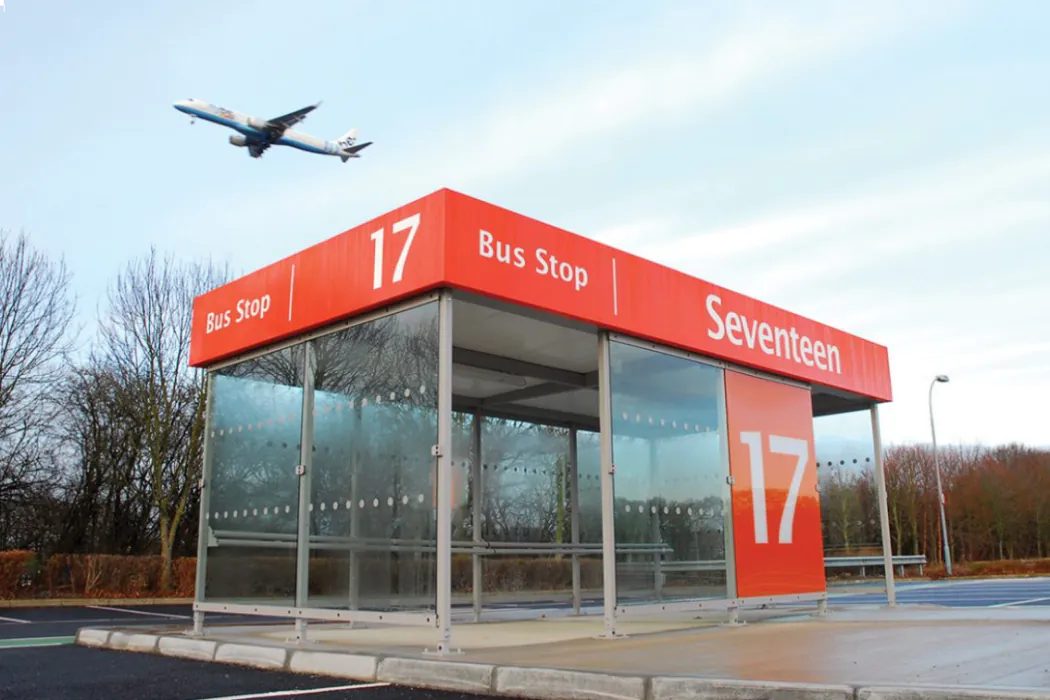 Passenger Waiting Shelter at Gatwick Airport Long Stay Car Park - Broxap