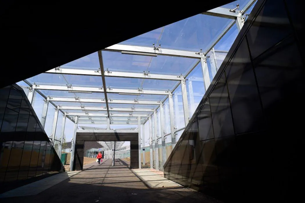 Covered Walkway & Cycle Shelters at Edinburgh Gateway Station - Broxap