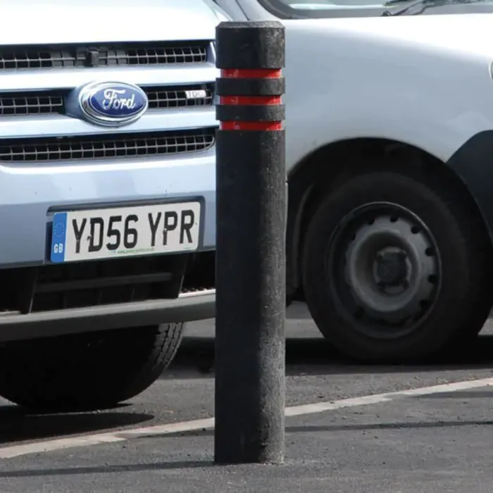 Traffic Recycled Plastic Bollard with Red Band - Express Traffic Recycled Plastic Bollard with Red Band - Express
