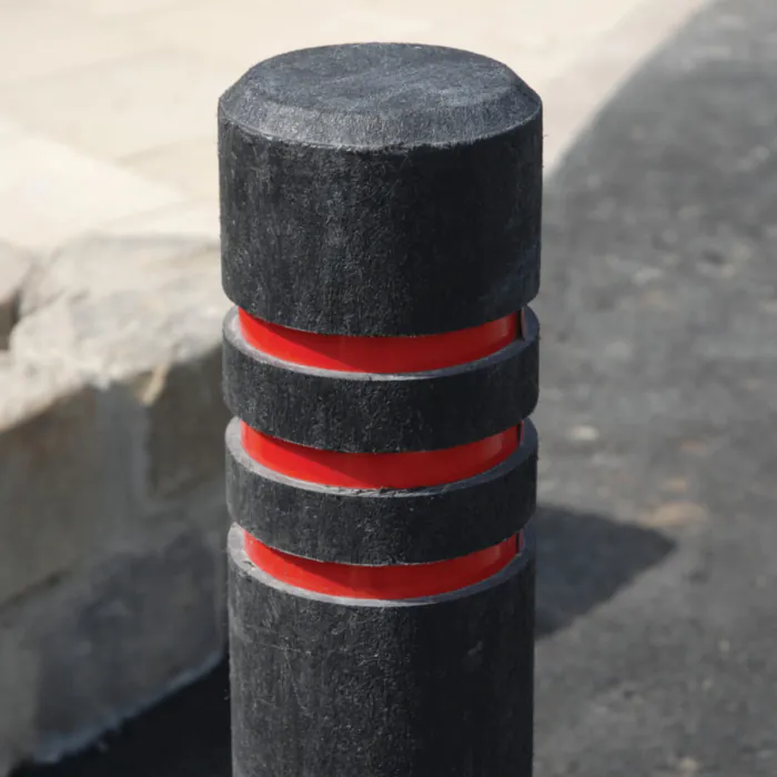 Traffic Recycled Plastic Bollard with Red Band - Express - 1