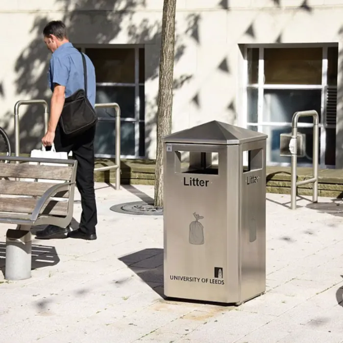 Derby Standard Litter Bin - Stainless Steel - 17