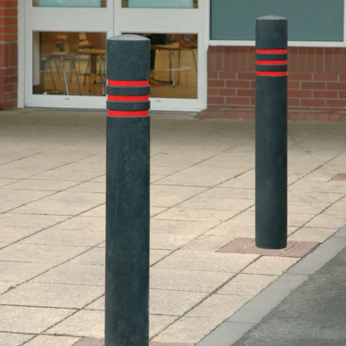 Traffic Recycled Plastic Bollard with Red Band - Express - 2