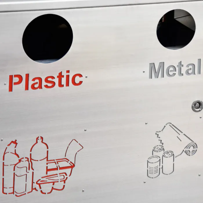 Derby Quad Stainless Steel Recycling Bin - 3