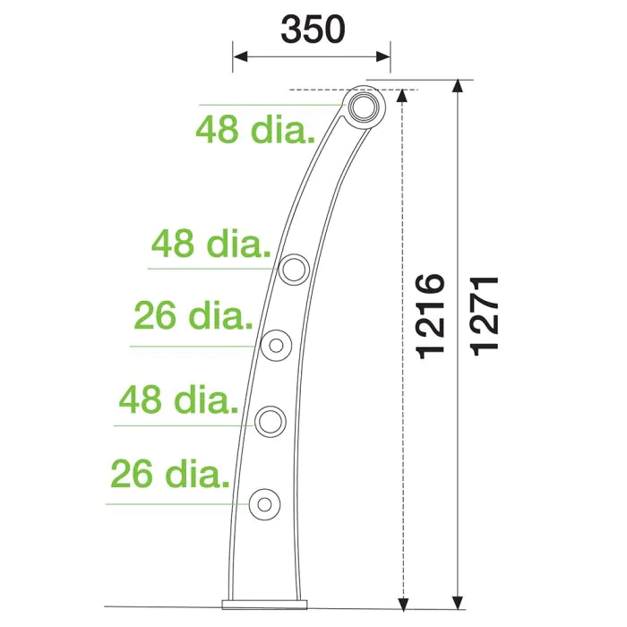 Quayside Curved Ductile Iron 5 Rail - 21