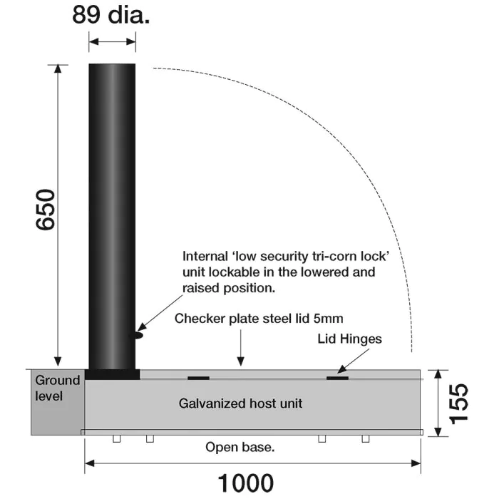 Countersunk Fold Down Bollard - 5