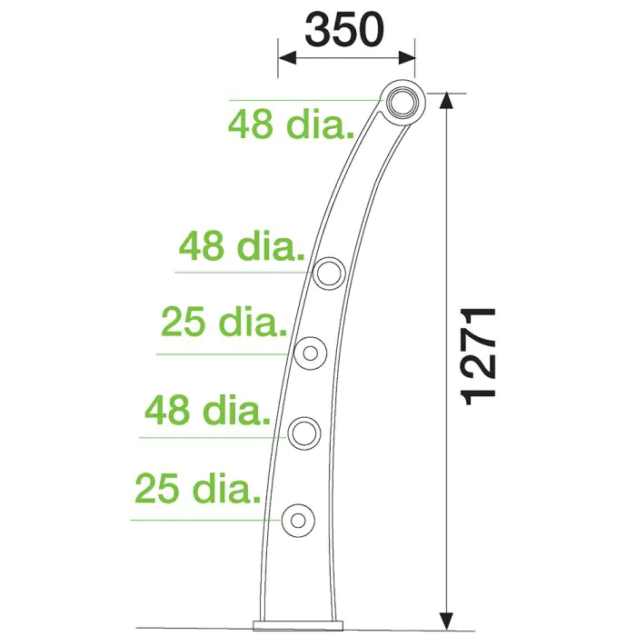 Quayside Curved PU 5 Rail - 2