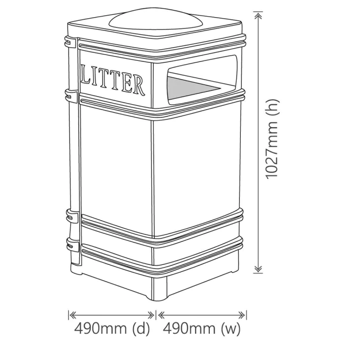 Square Standard Cast Iron Bin - 14