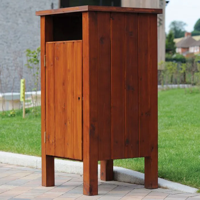 Okehampton Redwood Litter Bin - 2