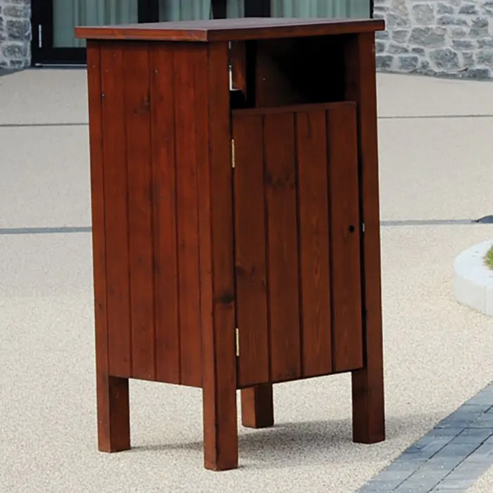 Okehampton Redwood Litter Bin - 3