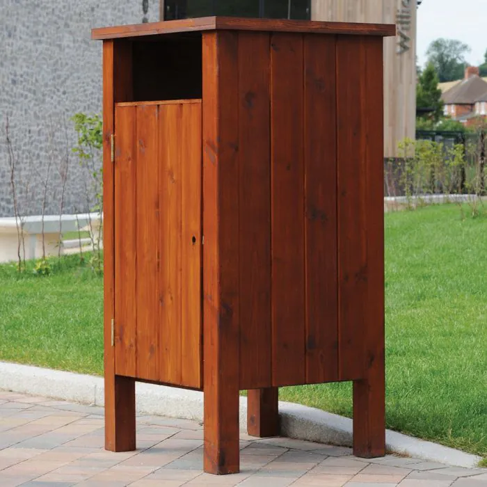 Okehampton Redwood Litter Bin - 8