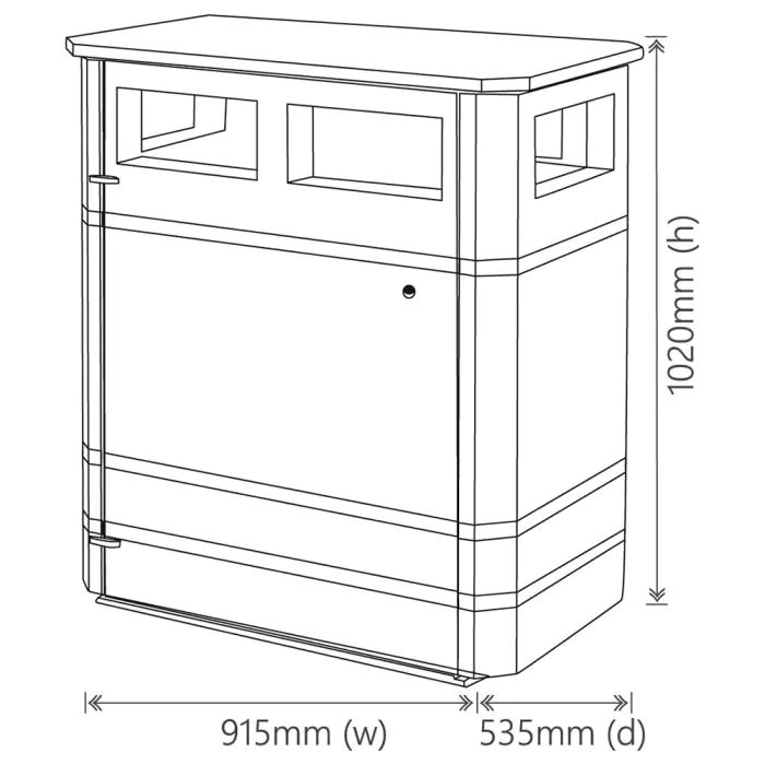 Derby Double Litter Bin - 15