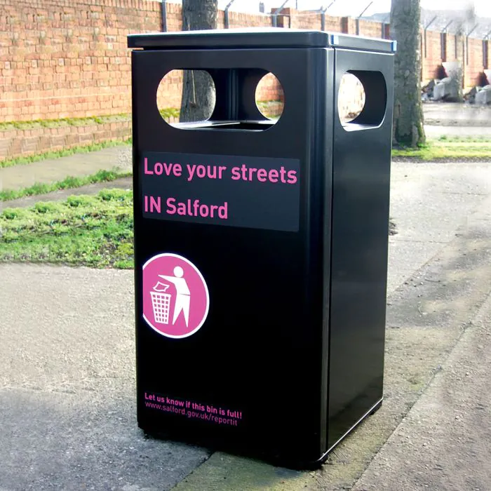 Athena Steel Litter Bin - 1