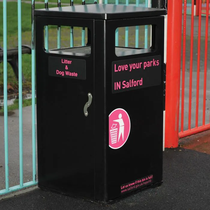 Athena Steel Litter Bin - 2