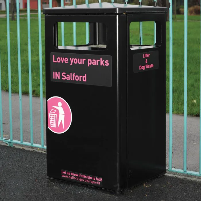 Athena Steel Litter Bin - 4