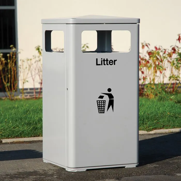 Athena Steel Litter Bin - 6