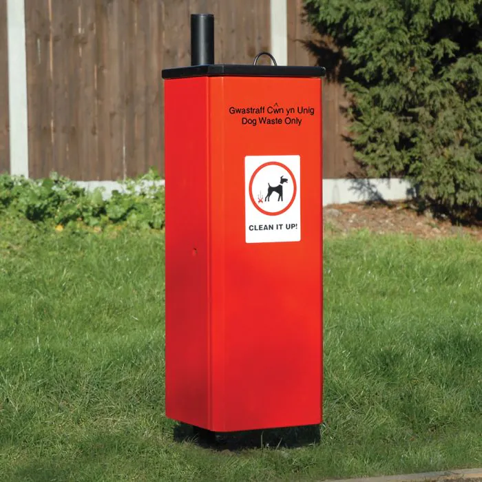 K-Nine 60ltr Red Dog Waste Bin - Express - 1