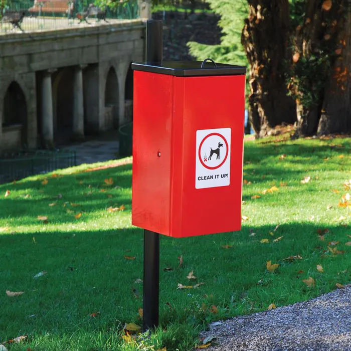 K-Nine Post Mounted Dog Waste Bin - 10