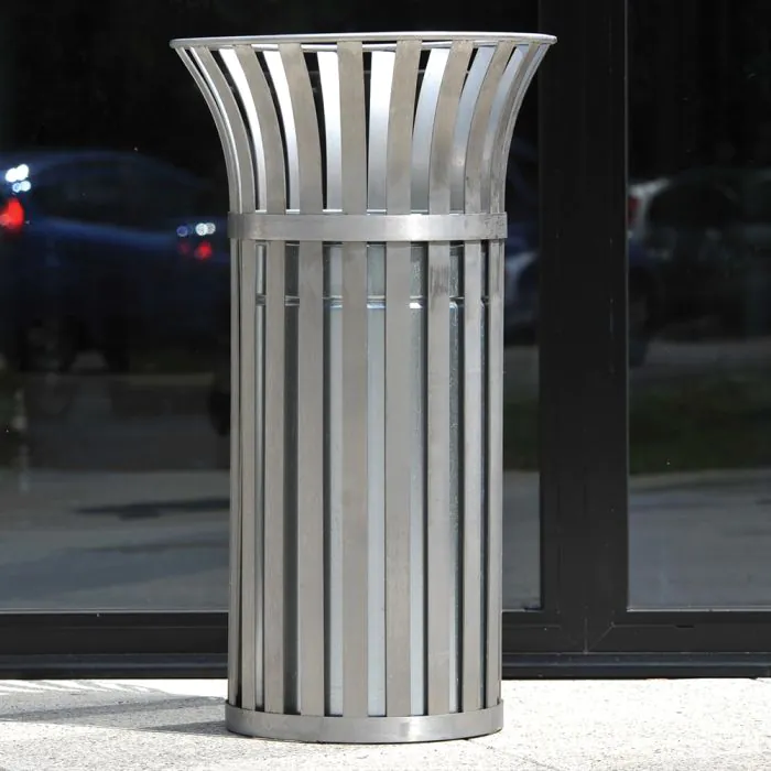 Weyburn Open Top Litter Bin - Stainless Steel