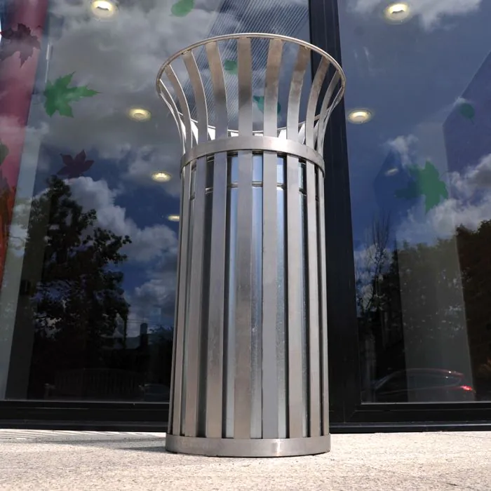 Weyburn Open Top Litter Bin - Stainless Steel - 1