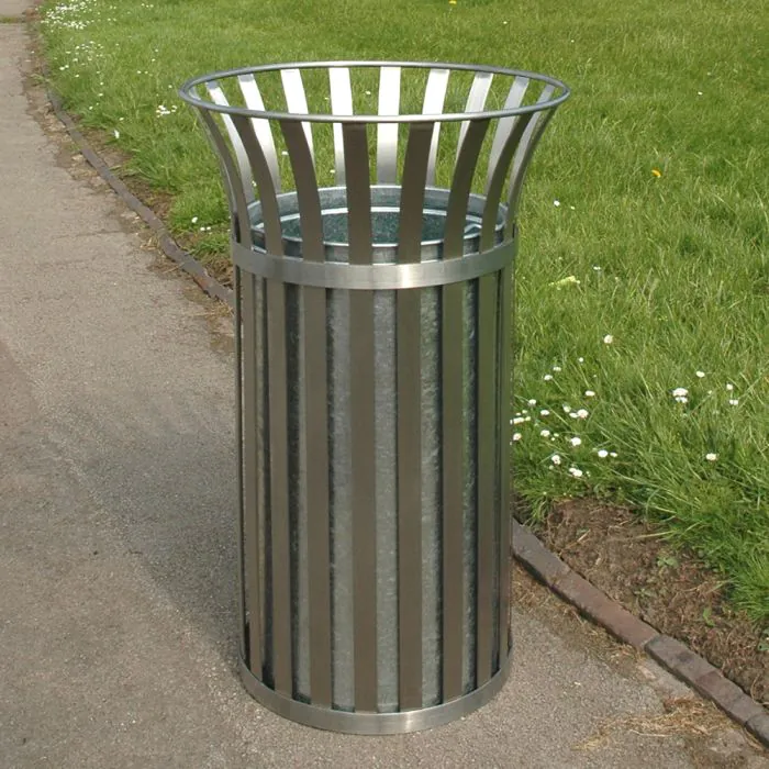 Weyburn Open Top Litter Bin - Stainless Steel - 3