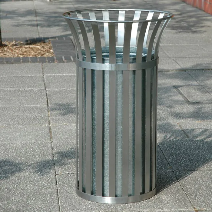 Weyburn Open Top Litter Bin - Stainless Steel - 4