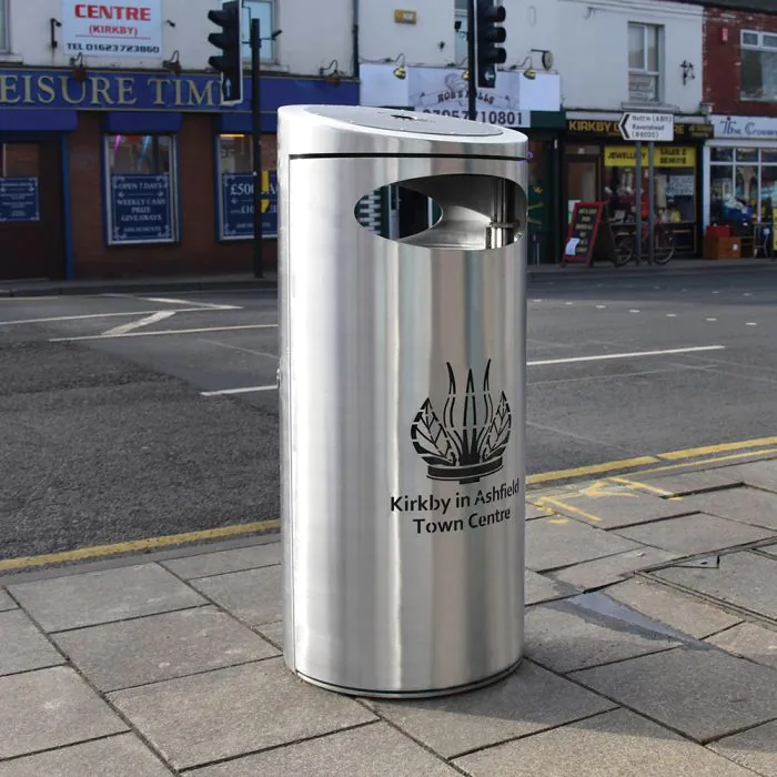 Derby Olympus A Litter Bin - Stainless Steel - 10