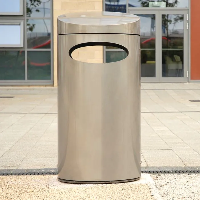 Derby Olympus A Litter Bin - Stainless Steel - 14