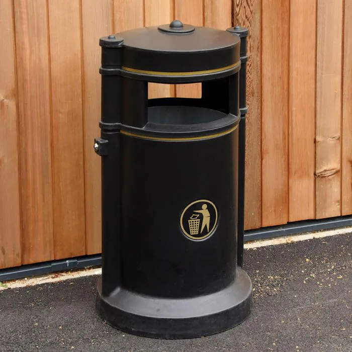 Maelor Trafflex Round High Security Litter Bin - 90 Litre Maelor Trafflex Round High Security Litter Bin - 90 Litre
