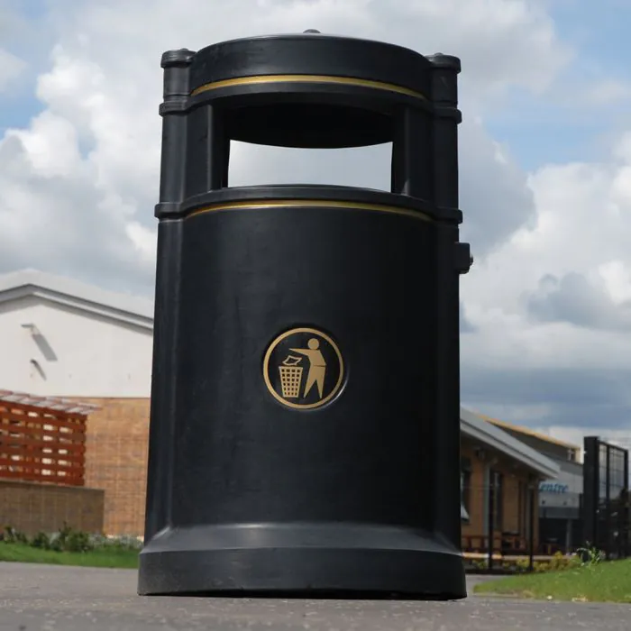 Maelor Trafflex Round High Security Litter Bin - 90 Litre - 1