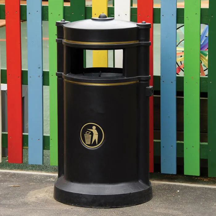 Maelor Trafflex Round High Security Litter Bin - 90 Litre - 3
