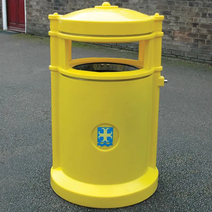 Maelor Trafflex Round High Security Litter Bin - 90 Litre - 5