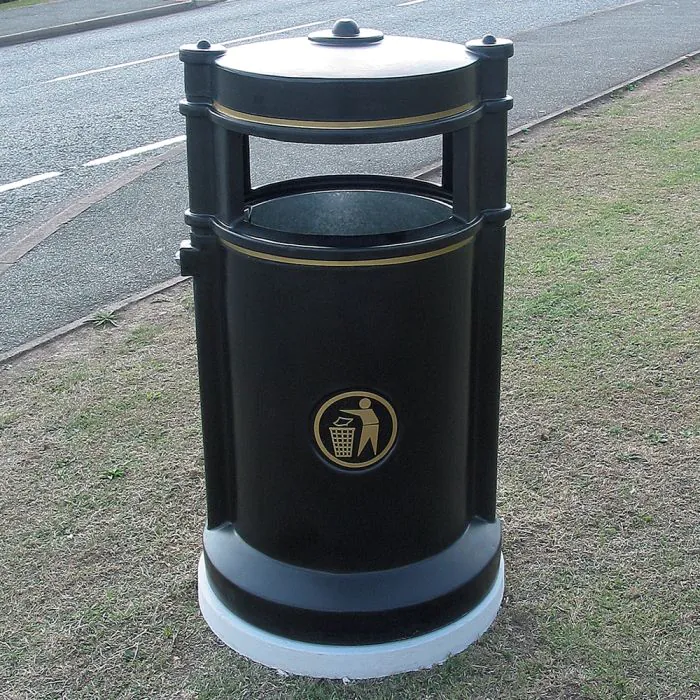 Maelor Trafflex Round High Security Litter Bin - 90 Litre - 6