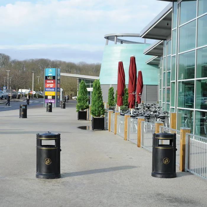 Maelor Trafflex Round High Security Litter Bin - 90 Litre - 9