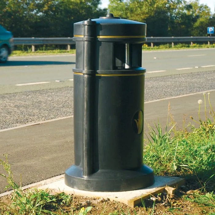 Maelor Trafflex Round High Security Litter Bin - 90 Litre - 10