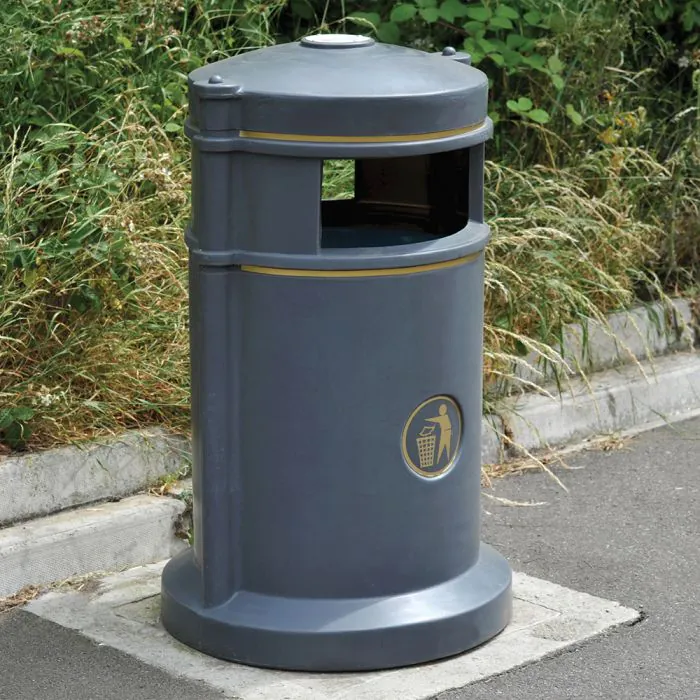 Maelor Trafflex Round High Security Litter Bin - 90 Litre - 11