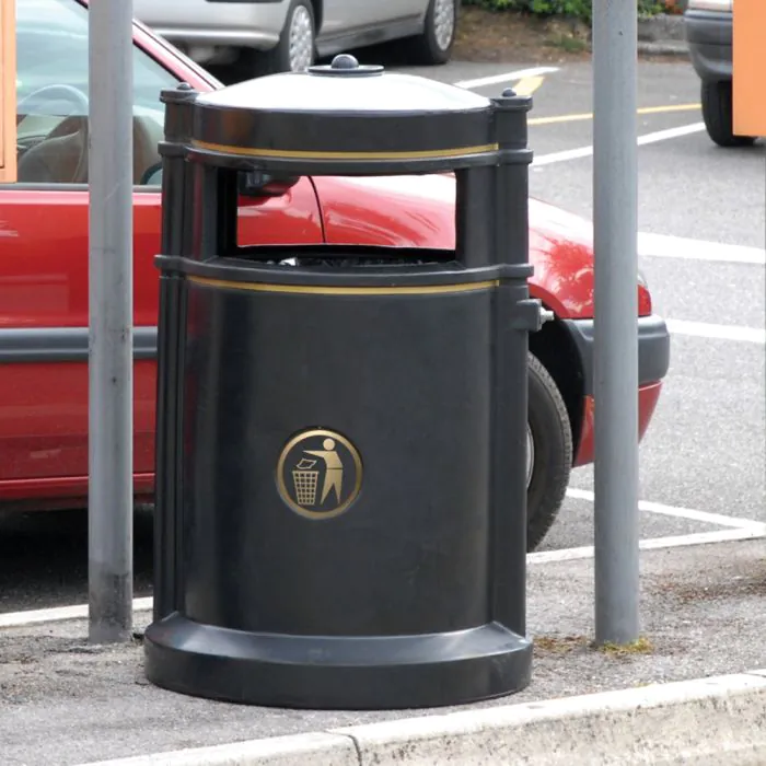 Maelor Trafflex Round High Security Litter Bin - 90 Litre - 12