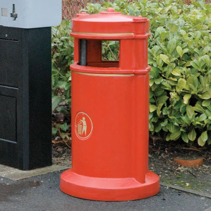 Maelor Trafflex Round High Security Litter Bin - 90 Litre - 14