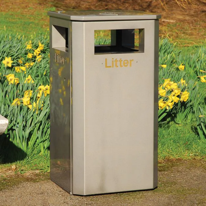 Derby Standard Litter Bin - Stainless Steel - 1