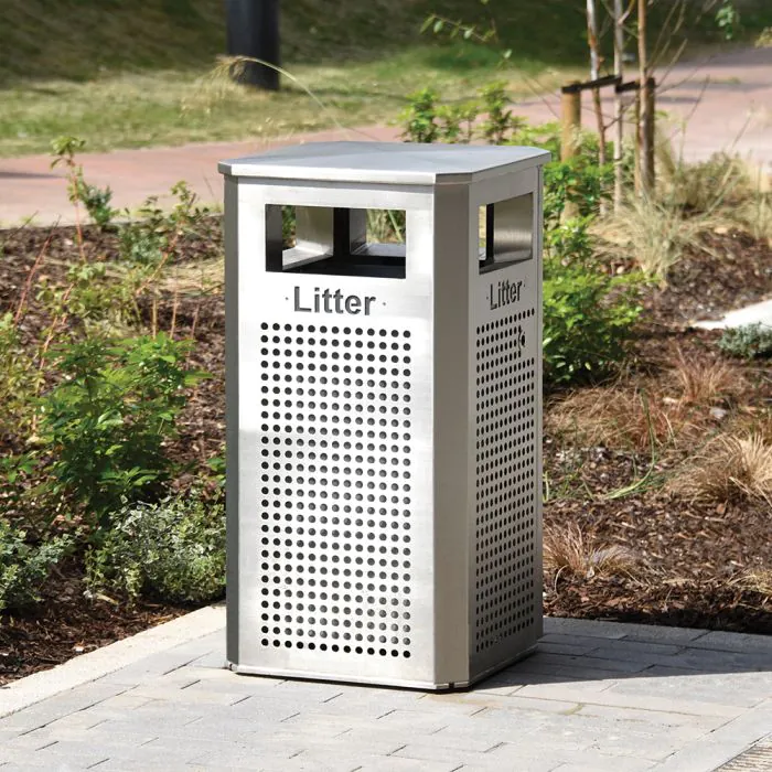 Derby Standard Litter Bin - Stainless Steel - 4