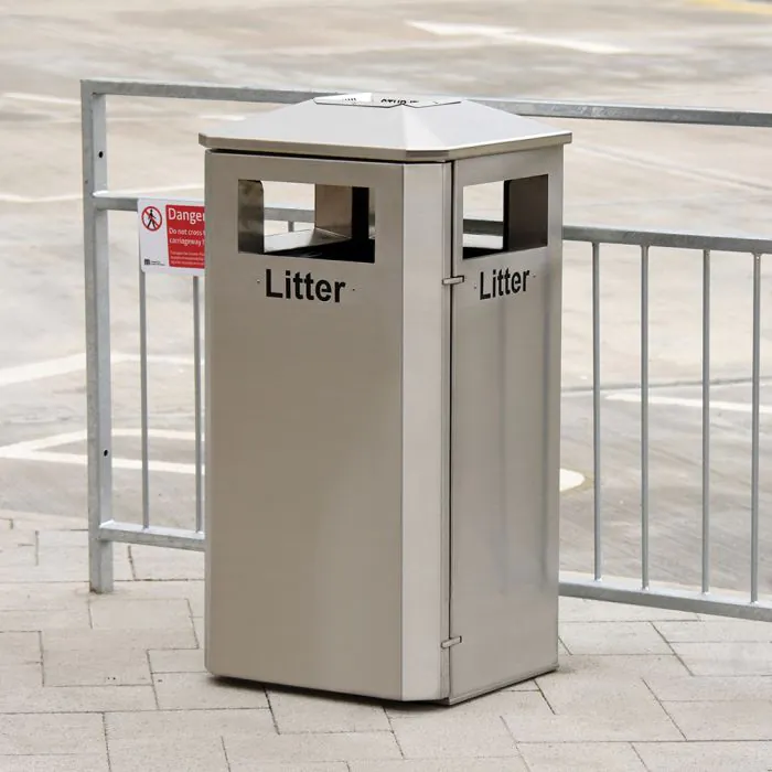Derby Standard Litter Bin - Stainless Steel - 5