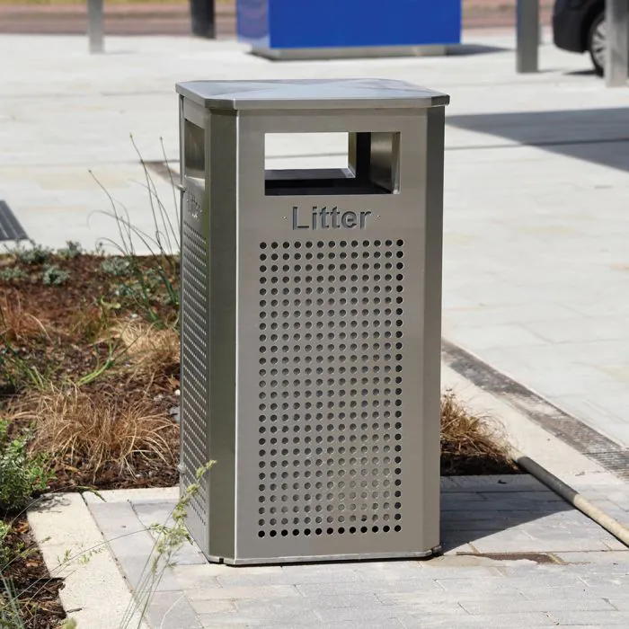 Derby Standard Litter Bin - Stainless Steel - 6