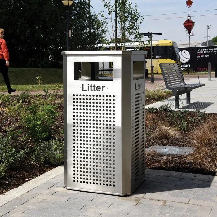 Derby Standard Litter Bin - Stainless Steel - 8