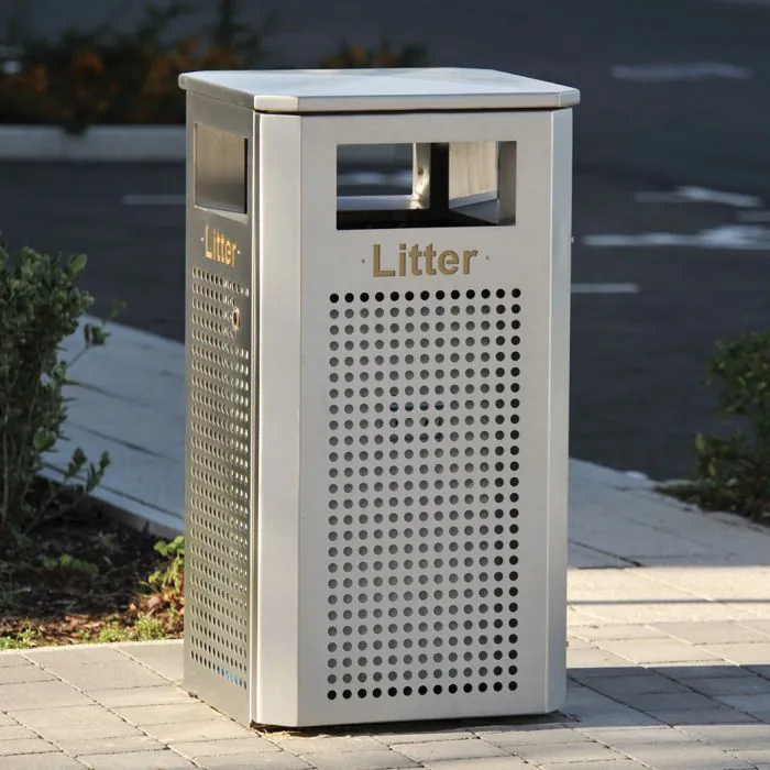 Derby Standard Litter Bin - Stainless Steel - 9