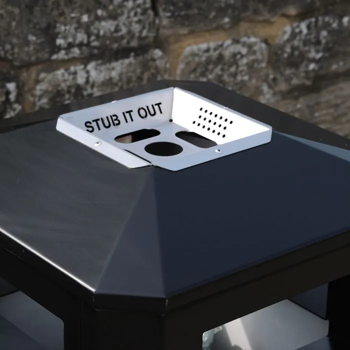 Derby E Litter Bin with Pyramid Lid & Ashtray - Express - 1