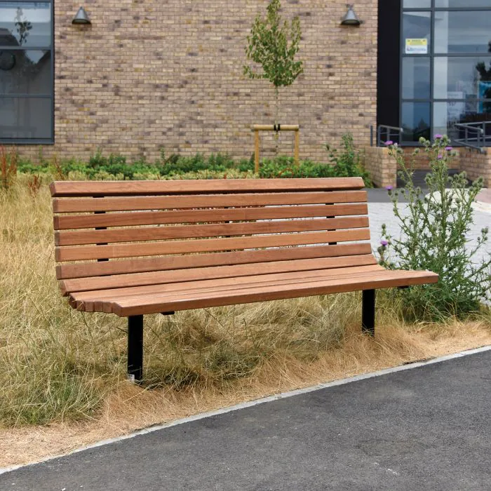 Roslin Steel Framed Timber Seat - 1