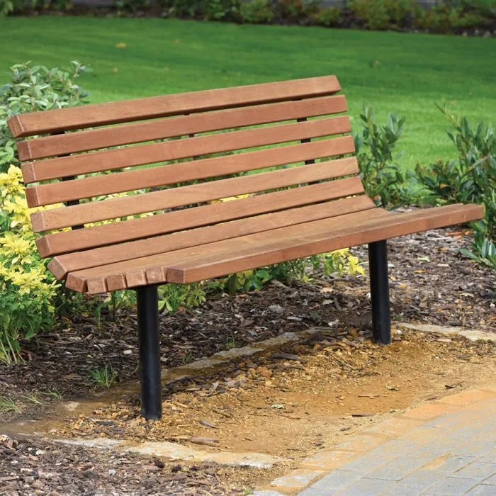 Roslin Steel Framed Timber Seat - 2