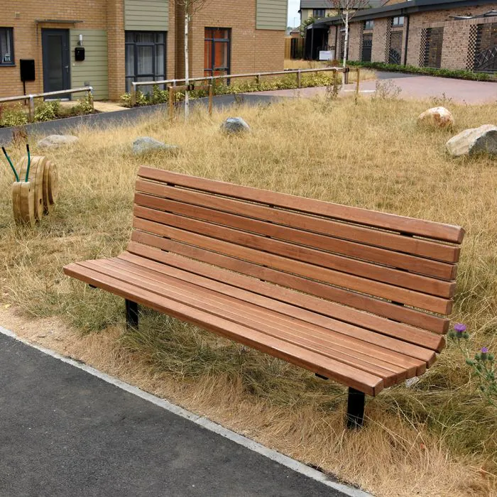 Roslin Steel Framed Timber Seat - 3