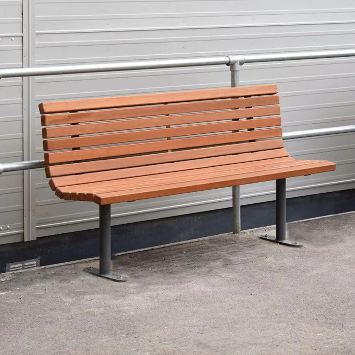 Roslin Steel Framed Timber Seat - 4